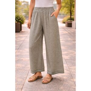 Max Studio Wide Leg Geometric Print Cropped Pants Small